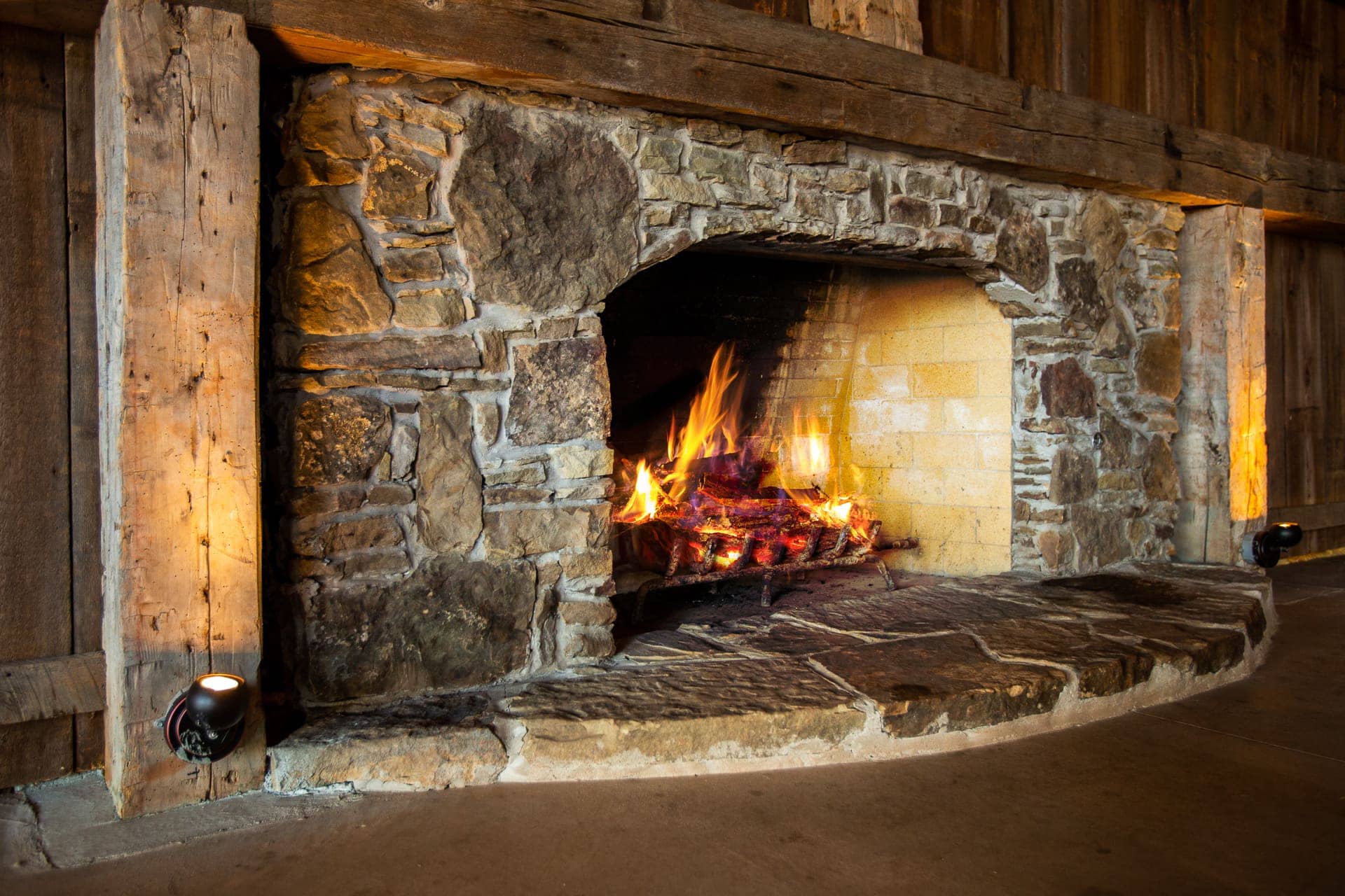 Large Fireplace in the Barn at Esperanza Ranch